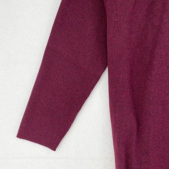 Style&Co Women Plus Boatneck Long Sleeve Seamed Tunic Pullover Sweater Berry Jam - Picture 4 of 7